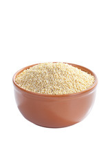 bowl of millet isolated on white background