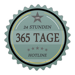 ql54 QualityLabel - 24 Stunden 365 Tage Hotline - türkis g2031