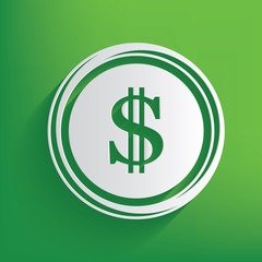 Dollar symbol on green background,clean vector