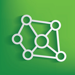 Connection symbol on green background,clean vector