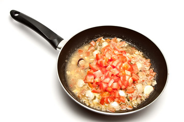 seafood sauce in a pan