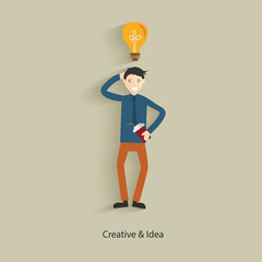 Creative and ideas concept design,clean vector