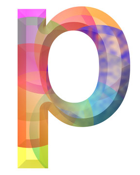 renkli p harfi tasarımı