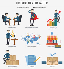 Obraz na płótnie Canvas Business human resource character on white background