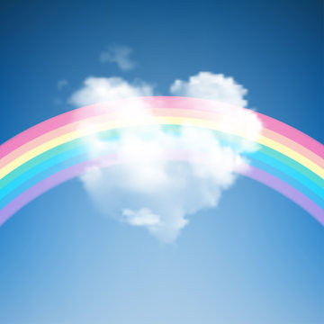 Heart Shape Cloud with Rainbow © Andriy Dykun