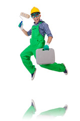Industrial worker isolated on the white background