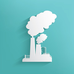 Pollution symbol on blue background,clean vector