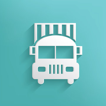 Truck symbol on blue background,clean vector
