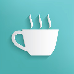 Coffee symbol on blue background,clean vector