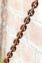 old metal chain in daylight