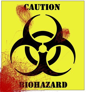 blood splattered biohazard