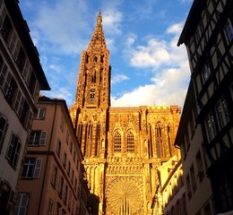Cathédrale de Strasbourg au coucher de soleil