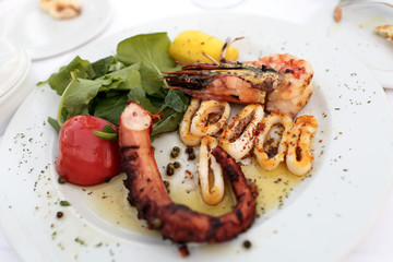 Grilled seafood