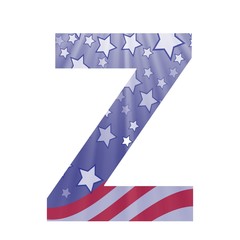 Fototapeta premium american flag letter Z
