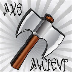 Ancient axe. Vector illustration