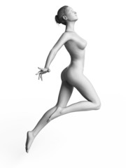 3d rendered illustration of a white female