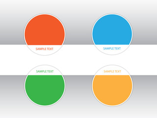 Vector design template. Colorful round labels.