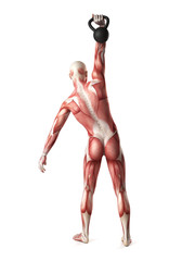 medical 3d illustration of a kettlebell exercise