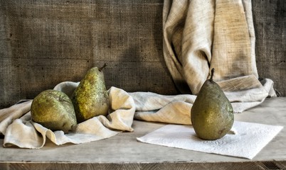 Still life with pears
