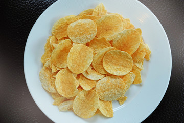 Potato chips in the dish