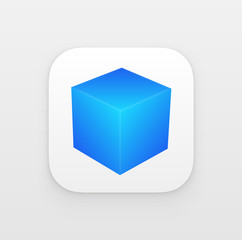 App icon with 3d Cube. Vector