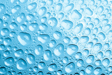 Blue water drops background