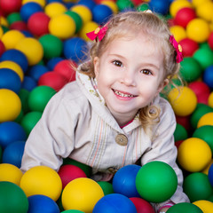 happy little girl playing
