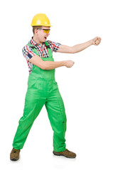 Industrial worker isolated on the white background