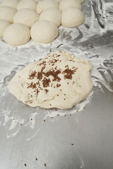 Making of bakery products in bakery shop