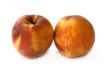 peaches on white background