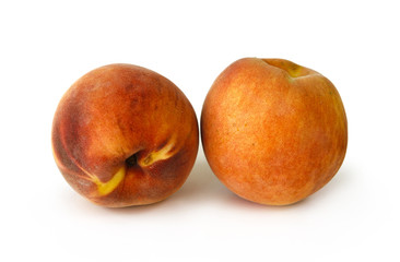 peaches on white background