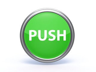 push circular icon on white background