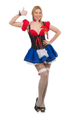 Woman waitress in oktoberfest concept