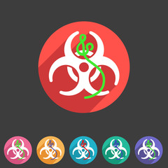 Ebola biohazard flat icon badge