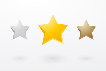 Obraz premium Three stars in metallic colors