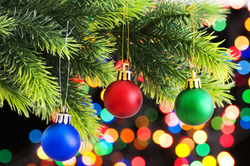 Christmas decoration on the fir tree