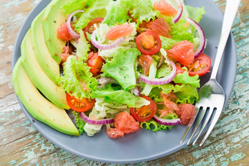 Avocado salad on a plate