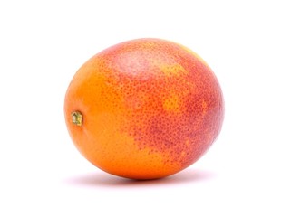 Sicilian red blood orange isolated on white background
