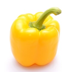 Yellow pepper (capsicum) isolated on white background