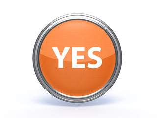 yes circular icon on white background