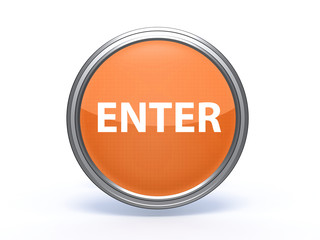 enter circular icon on white background