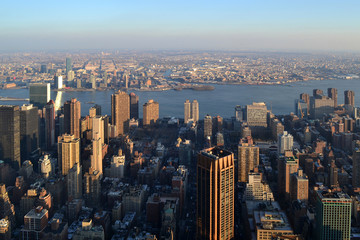 view of the New York from skyscraper Empire State Building