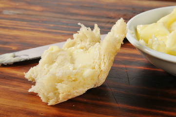 Hot buttered bread