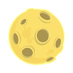 Fototapeta premium Halloween cartoon full moon isolated on white.