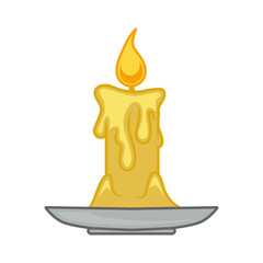 Halloween cartoon candle isolated on white.