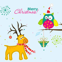 Template Christmas greeting card, vector