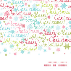 Vector merry christmas text horizontal frame seamless pattern