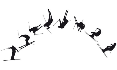 Skisprung Ski Stunt - obrazy, fototapety, plakaty