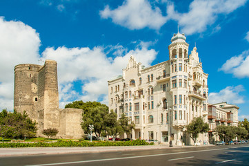 Fototapeta na wymiar Ancient Maiden Tower in Baku Azerbaijan