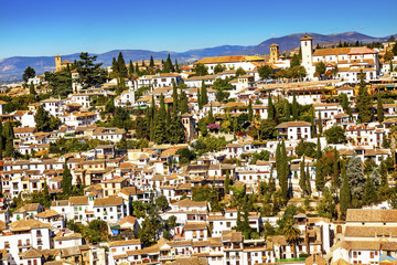 Fototapeta na wymiar White Cityscape Albaicin Carrera Del Darro Granada Andalusia